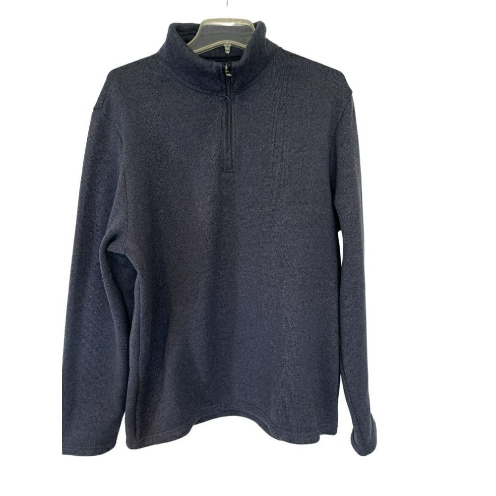 Old Navy Men's Quarter Zip Pullover Long Sleeve Knit Sweatshirt Navy Blue Sz XL